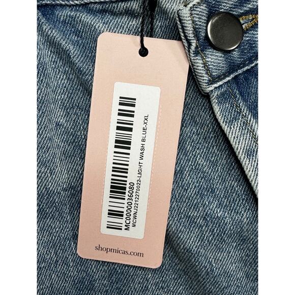 NWT Micas Women's Criss Cross Button Fly Wide Leg Denim Jeans - Size XXL (37x30) - Picture 4 of 5